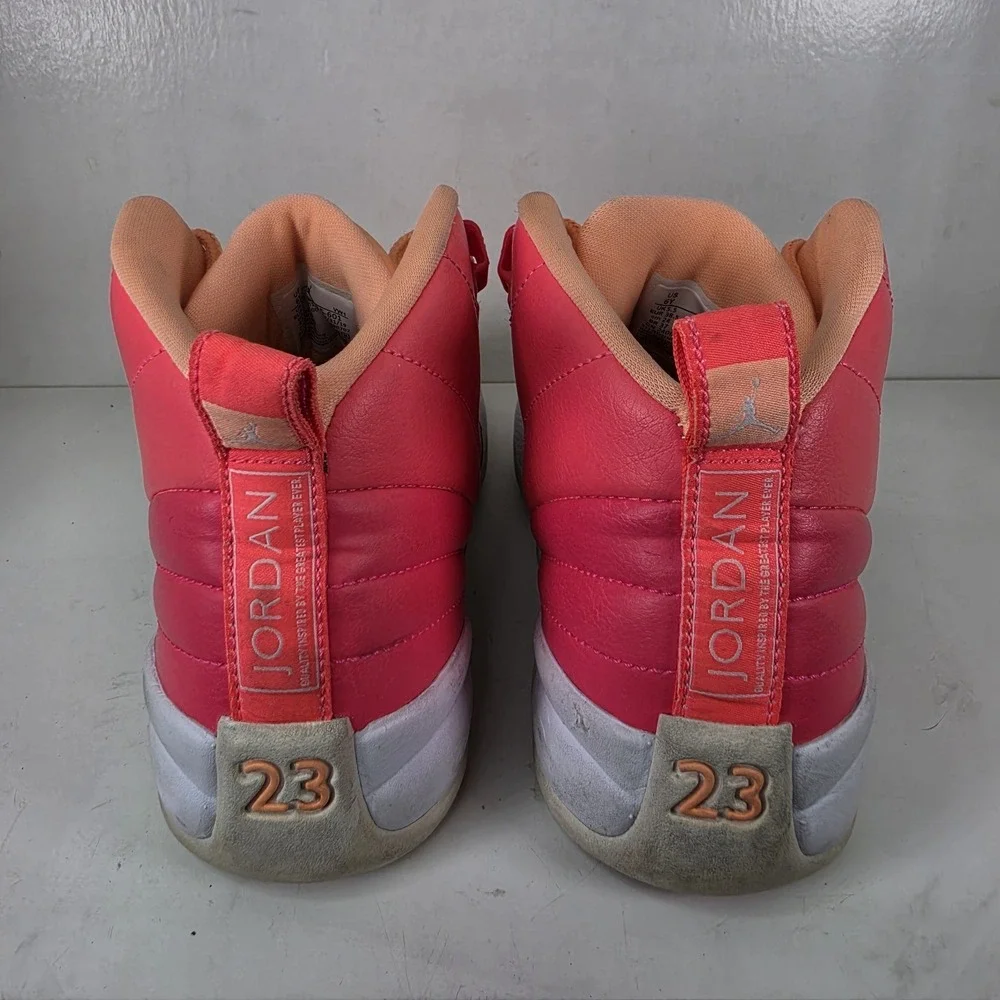 Jordan 12 Retro GS Sunrise Hot Punch Pink Orange‎ 510815-601 Size 6Y Women 7.5
